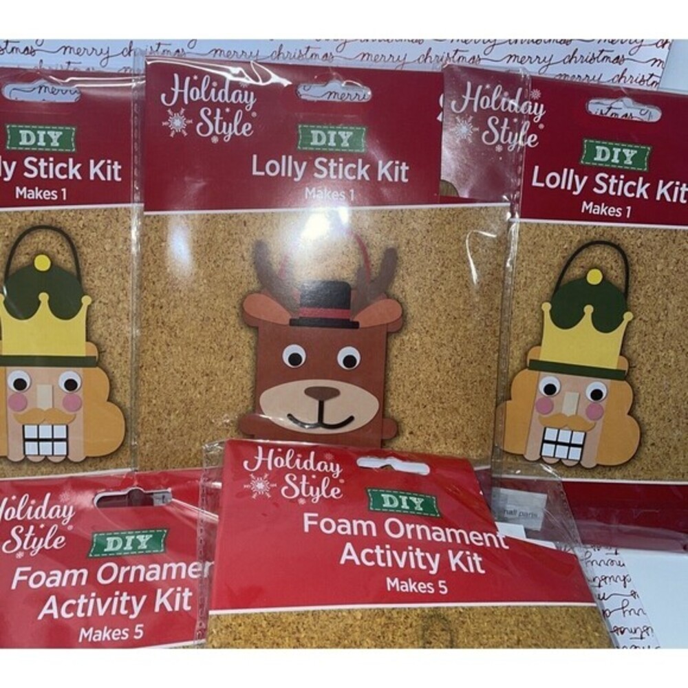 Christmas‎ Ornament & Decor Activity Kits Foam & Wood Lot-5 DIY Makes 13 Age 3+